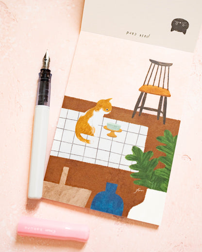 Bloc de 10 cartes Postales Meow Chats Mariko Fukuoka