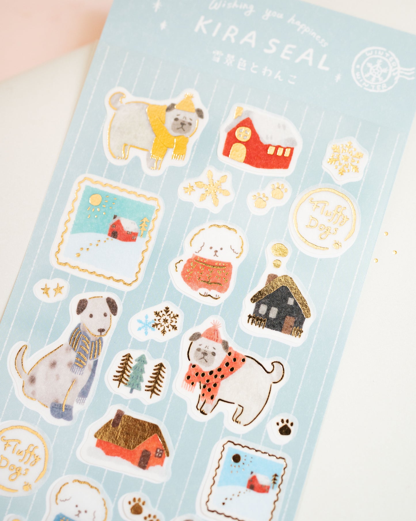 Dogs and Snow Stickers by Furukawa Shiko