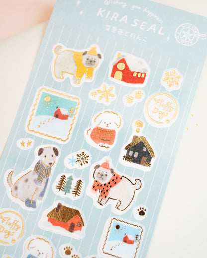 Stickers Chiens et Neige Furukawa Shiko