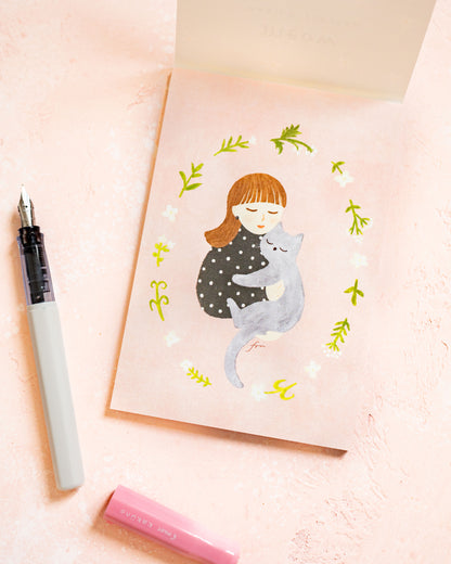 Bloc de 10 cartes Postales Meow Chats Mariko Fukuoka