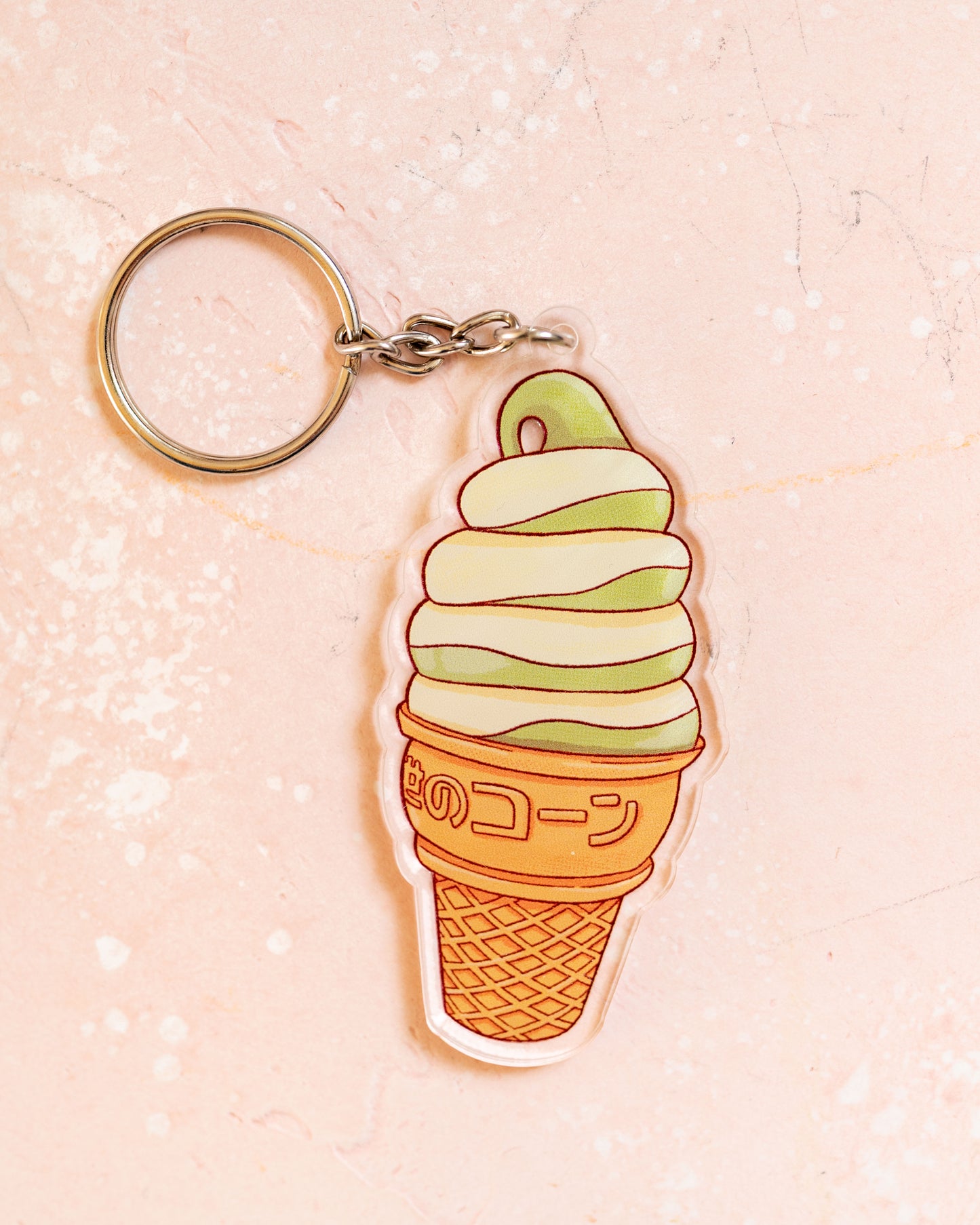 Laraflo Design Matcha Vanilla Ice Cream Keychain