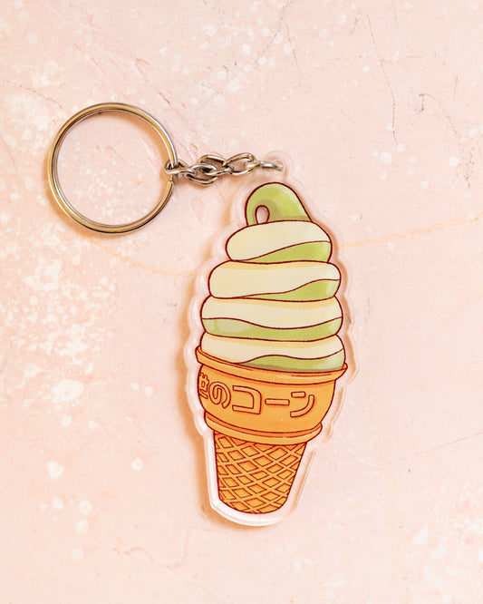 Laraflo Design Matcha Vanilla Ice Cream Keychain