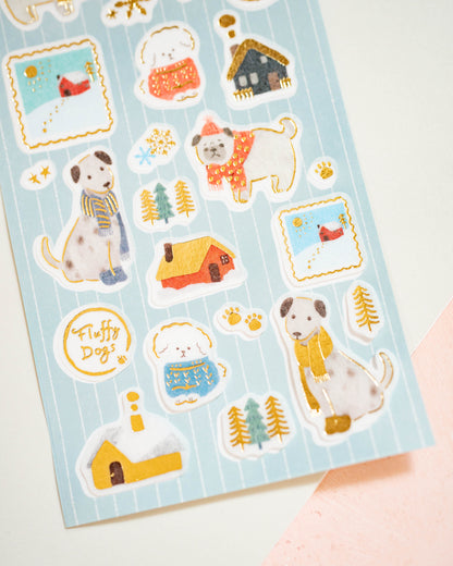 Stickers Chiens et Neige Furukawa Shiko