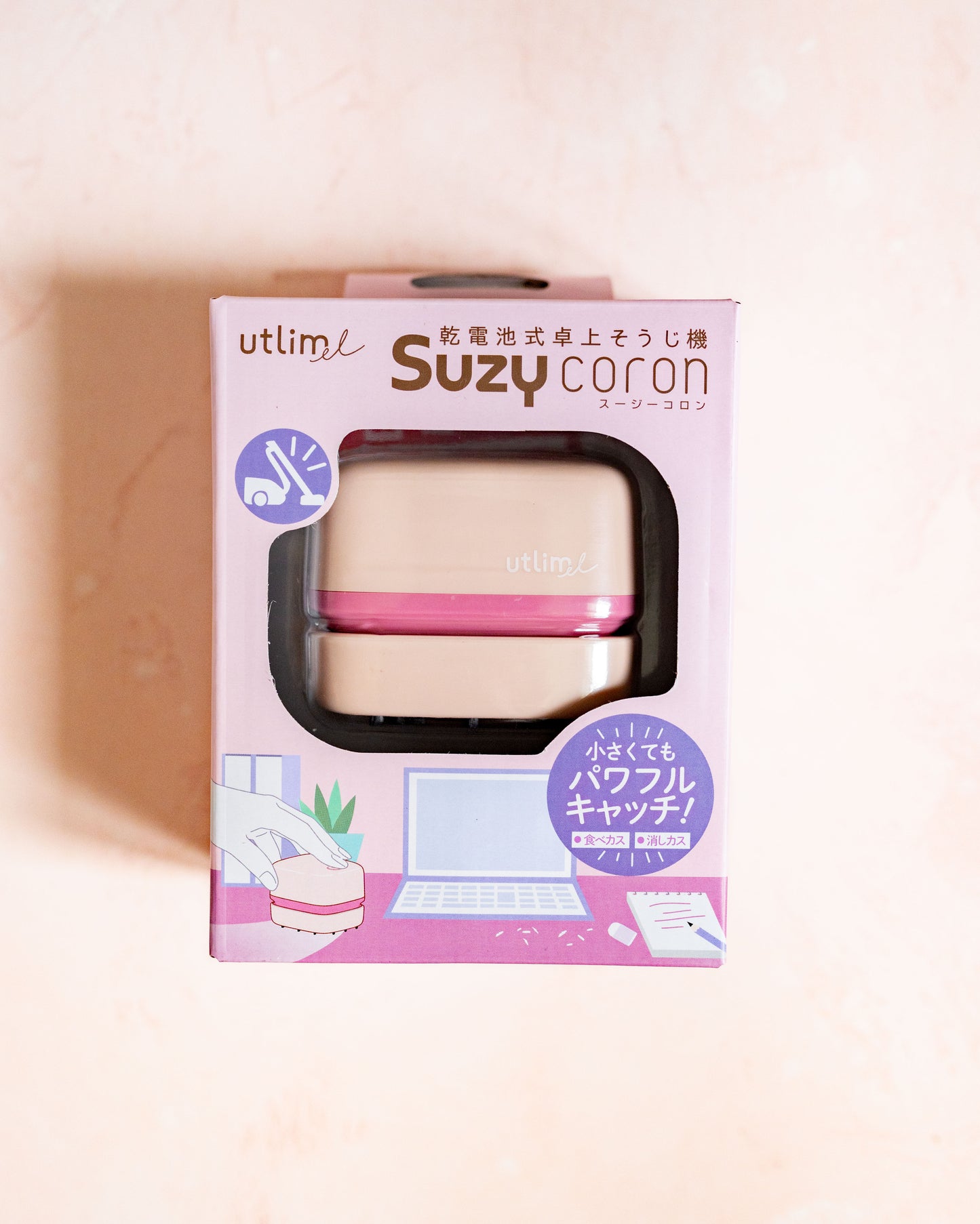 Suzy Sonic Pink Mini Desktop Vacuum Cleaner