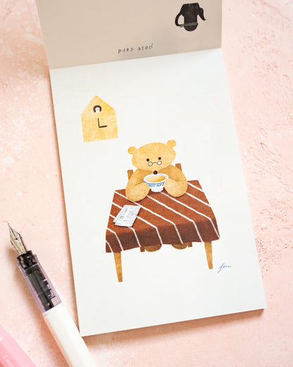 Block of 10 Tea Time Postcards Mariko Fukuoka