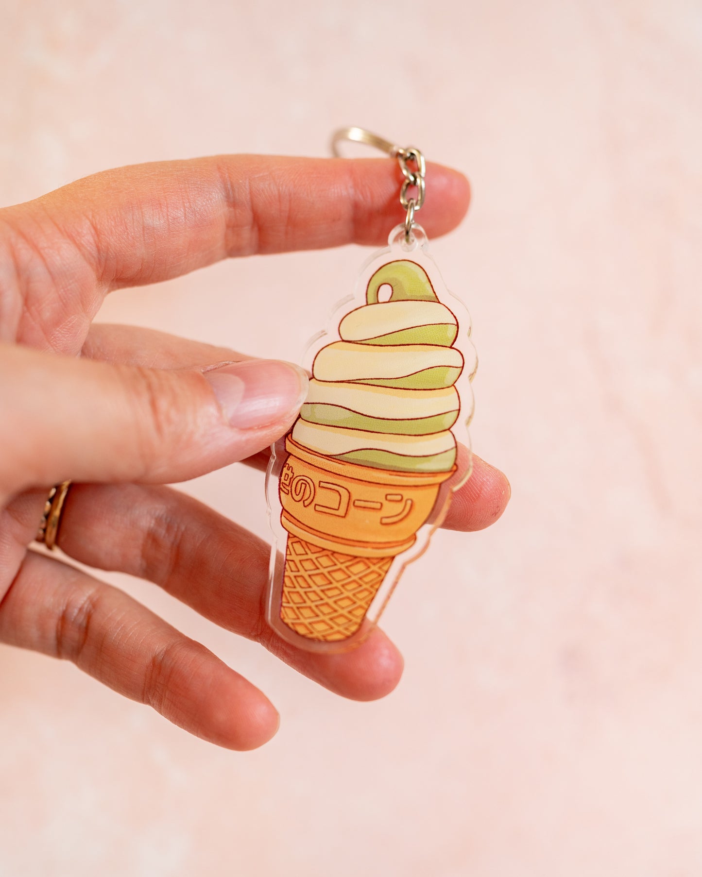 Laraflo Design Matcha Vanilla Ice Cream Keychain