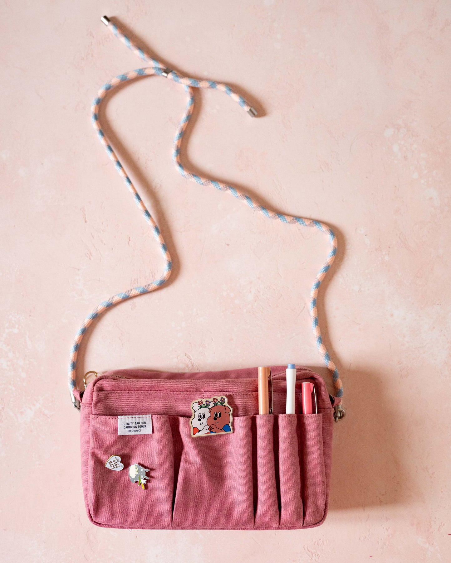 Delfonics Pouch Shoulder Strap Crossbody Light Pink