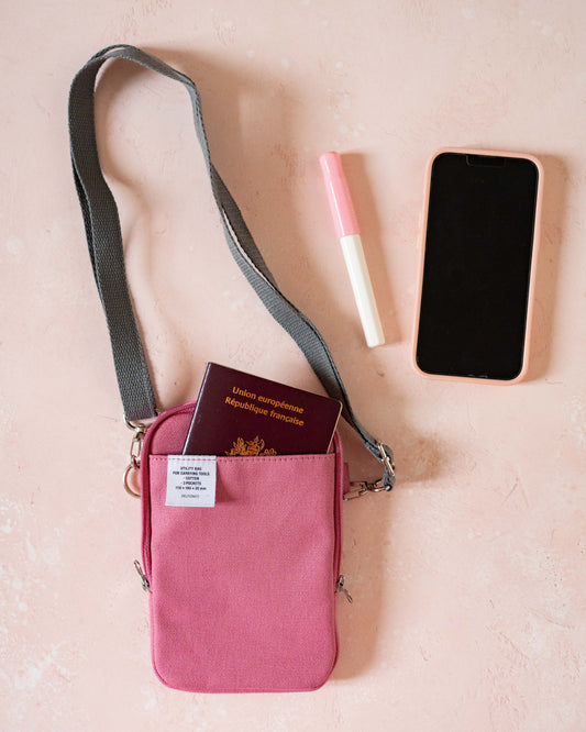 Delfonics Carrying Phone and Passport Pouch Pink