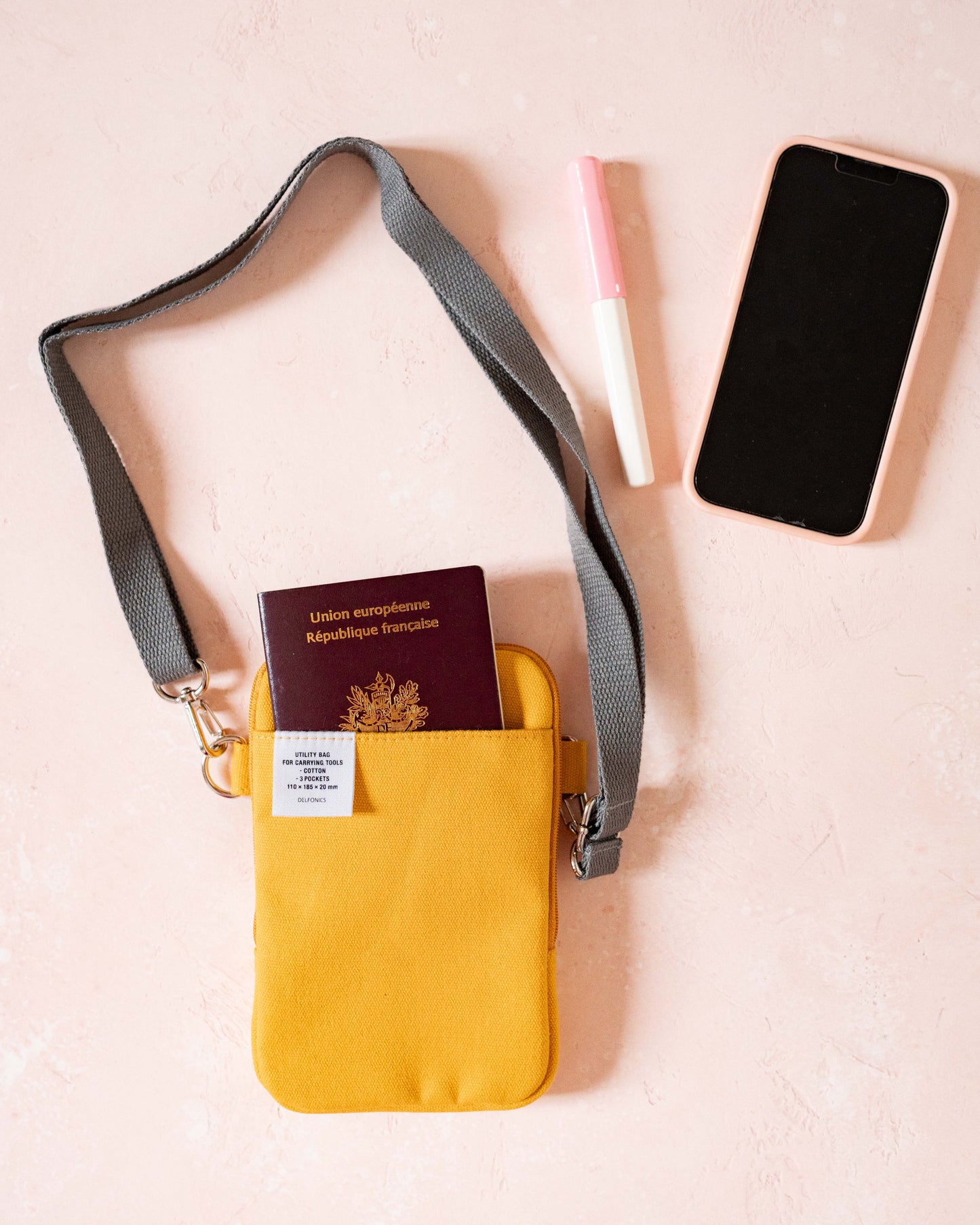 Delfonics Carrying Phone and Passport Pouch Yellow