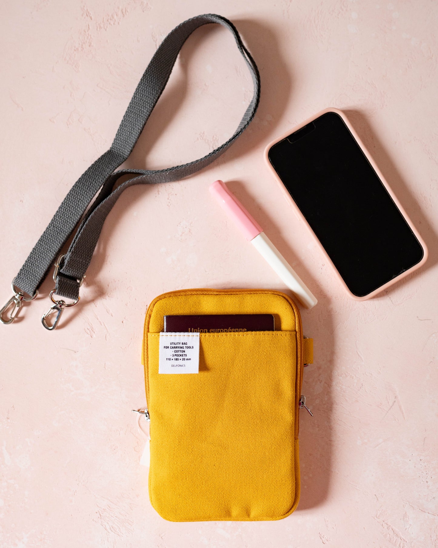 Delfonics Carrying Phone and Passport Pouch Yellow