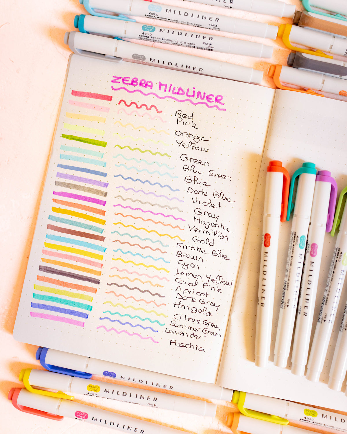 Feutre double pointe Mildliner – Zebra (25 couleurs au choix)