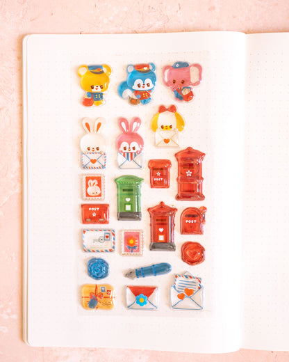 Stickers 3D Pukuholic Retro Letter – Rainbowholic × Ochame Friends
