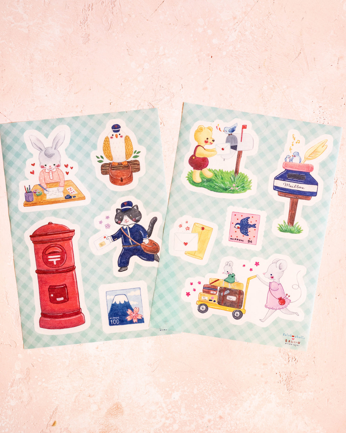 2 Planches de Stickers Happy Mail – Rainbowholic × Niina Aoki