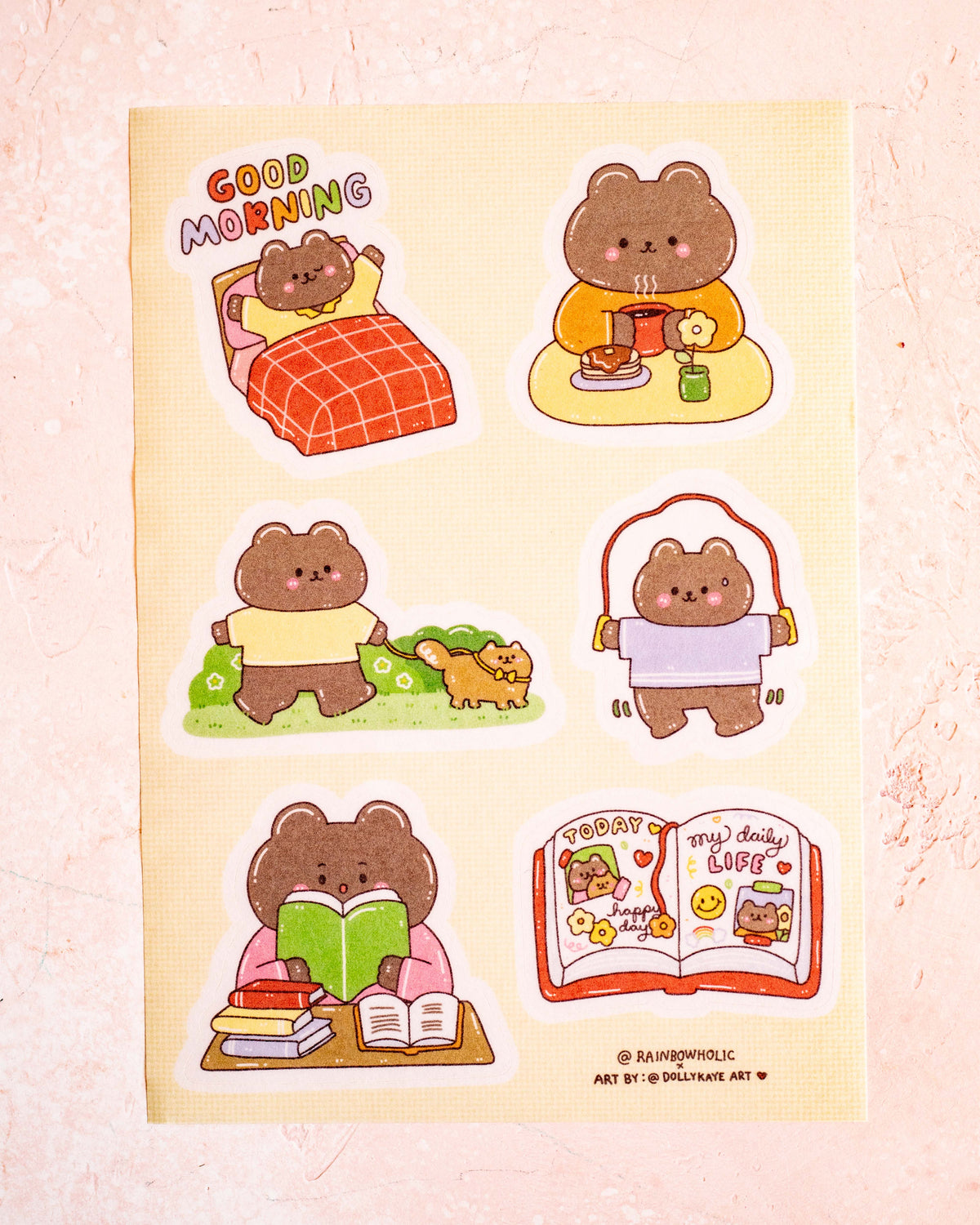 Stickers Bear Daily Life – Rainbowholic × Dolly Kaye