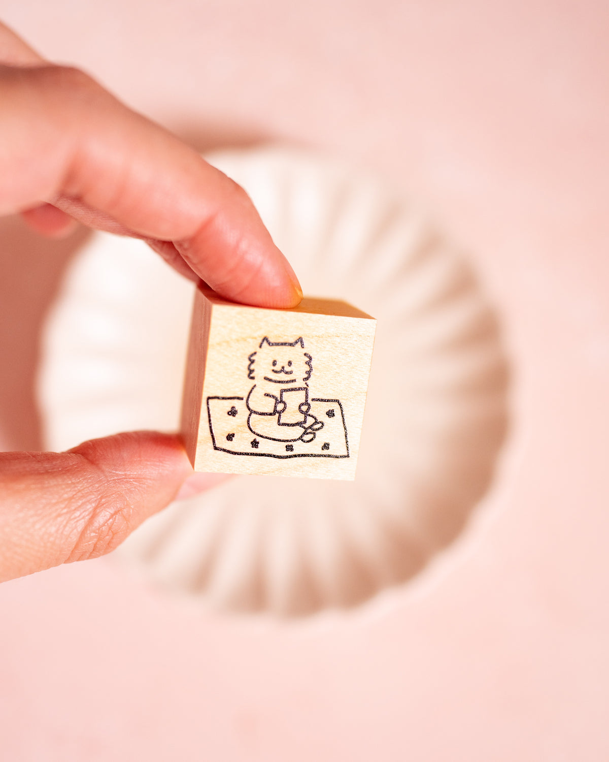 Tampon en Bois Chats Pique-nique – Meganehanko