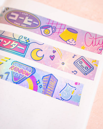 Masking Tape Neo City Hologram – Rainbowholic × Tazdaunicorn