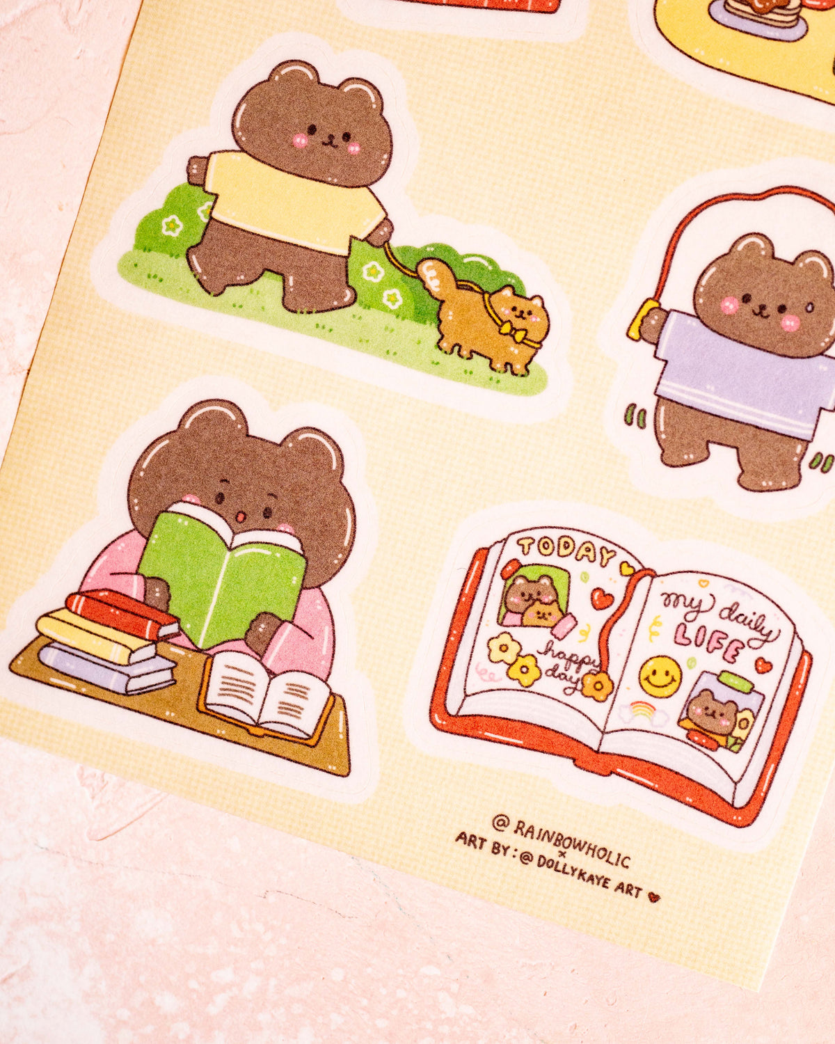 Stickers Bear Daily Life – Rainbowholic × Dolly Kaye