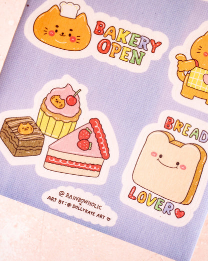 Stickers Cat Bakery – Rainbowholic × Dolly Kaye