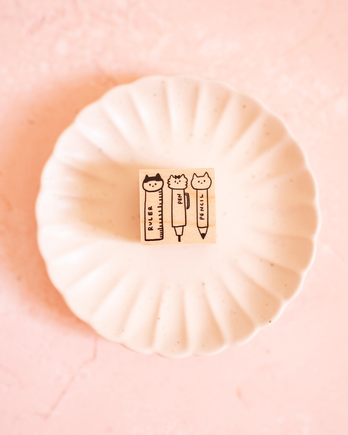 Tampon en Bois Chat Journaling – Meganehanko