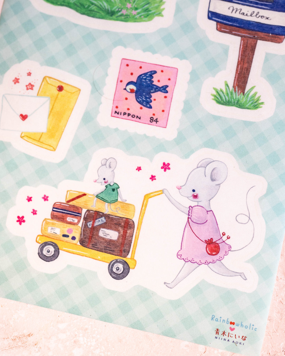 2 Planches de Stickers Happy Mail – Rainbowholic × Niina Aoki
