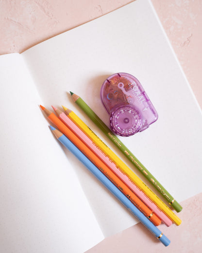 Kutsuwa T'GAAL Purple Pencil Sharpener – Adjustable Angle and Length
