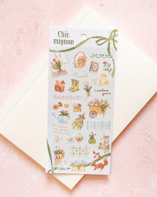 Stickers Chic Mignon Jardinage Vert Mindwave
