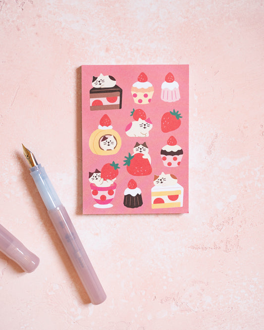Bloc-notes Chats Patisseries Fraises