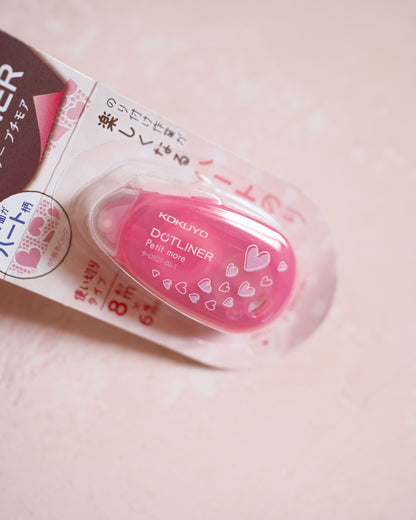 KOKUYO DotLiner Compact Pink Glue Tape – Precise and Refillable Adhesive Tape