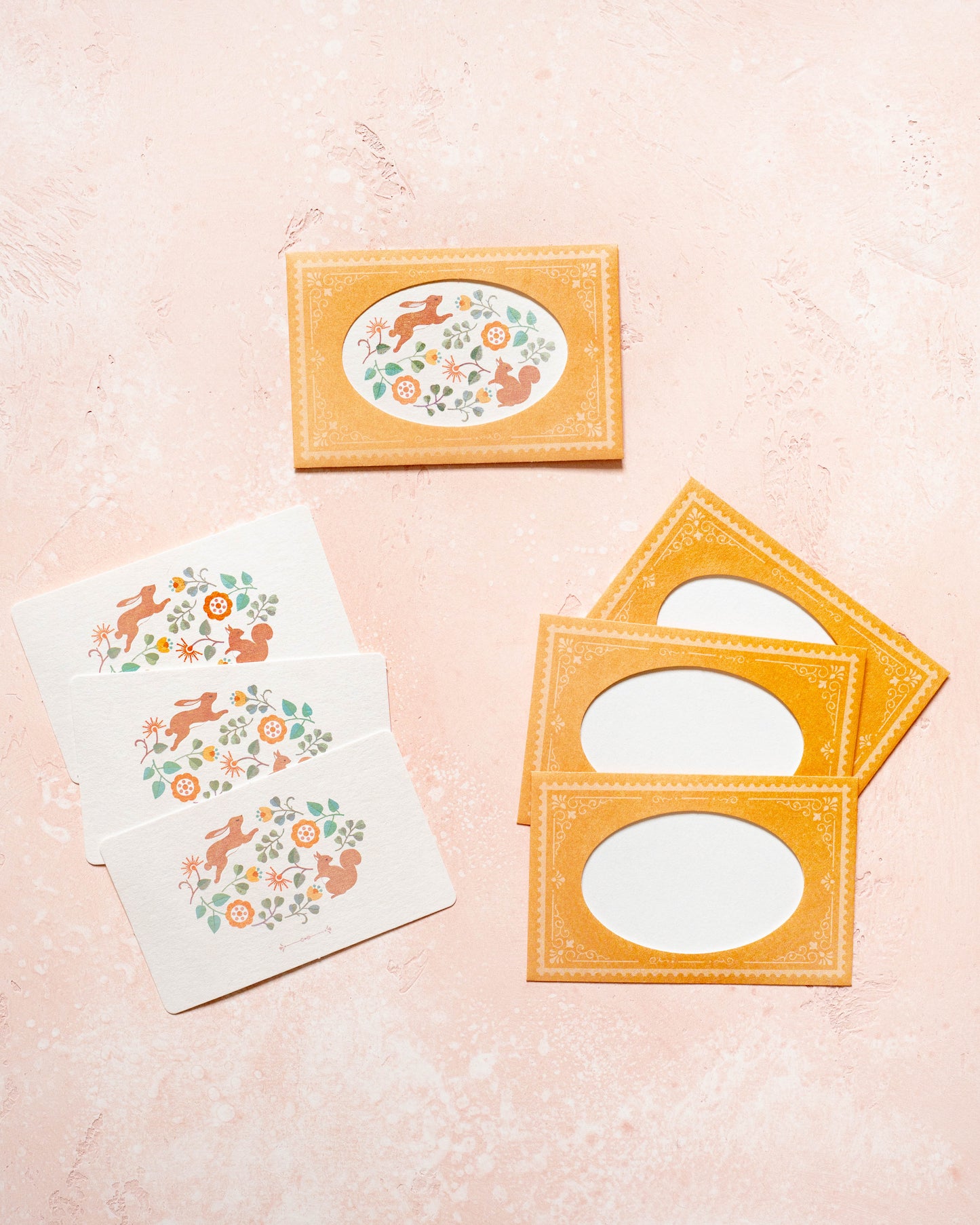 Rabbit and Squirrel Mini Cards and Envelopes