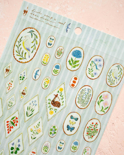 Stickers Oiseaux et Faon Midori Asano Cozyca
