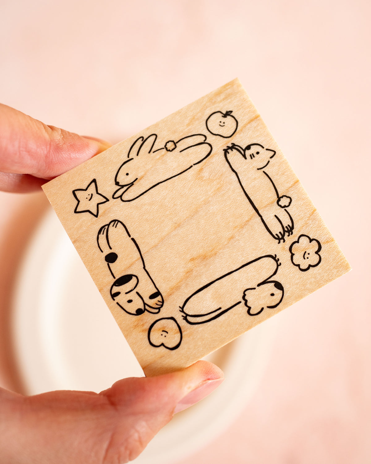 Large Animal Frame Wooden Stamp – Meganehanko