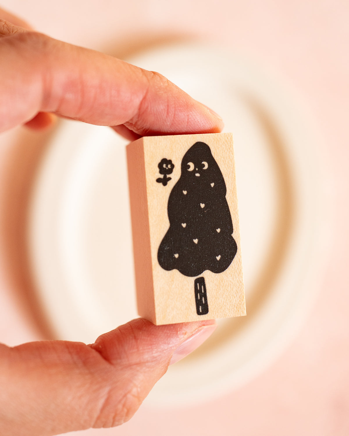 Tampon en Bois d'Érable Arbre et Fleur – Meganehanko