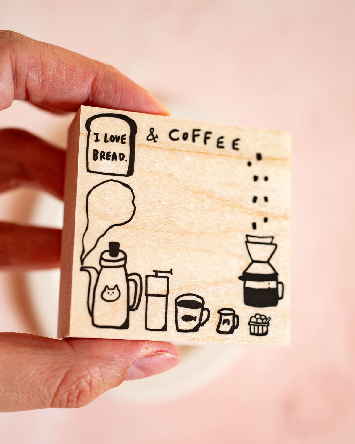 Tampon en Bois Grand Cadre Café – Meganehanko