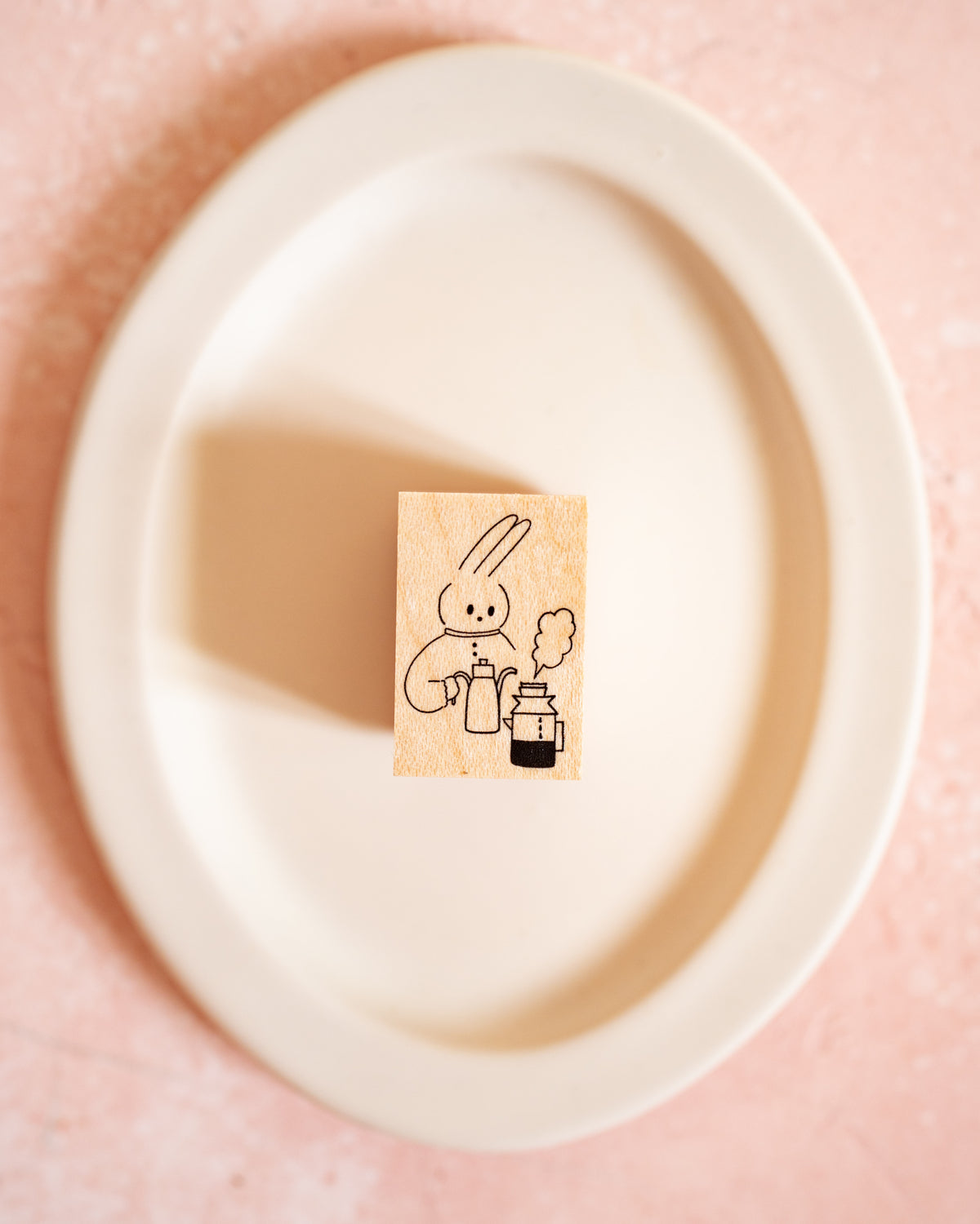 Tampon en Bois d'Érable Lapin Café – Meganehanko