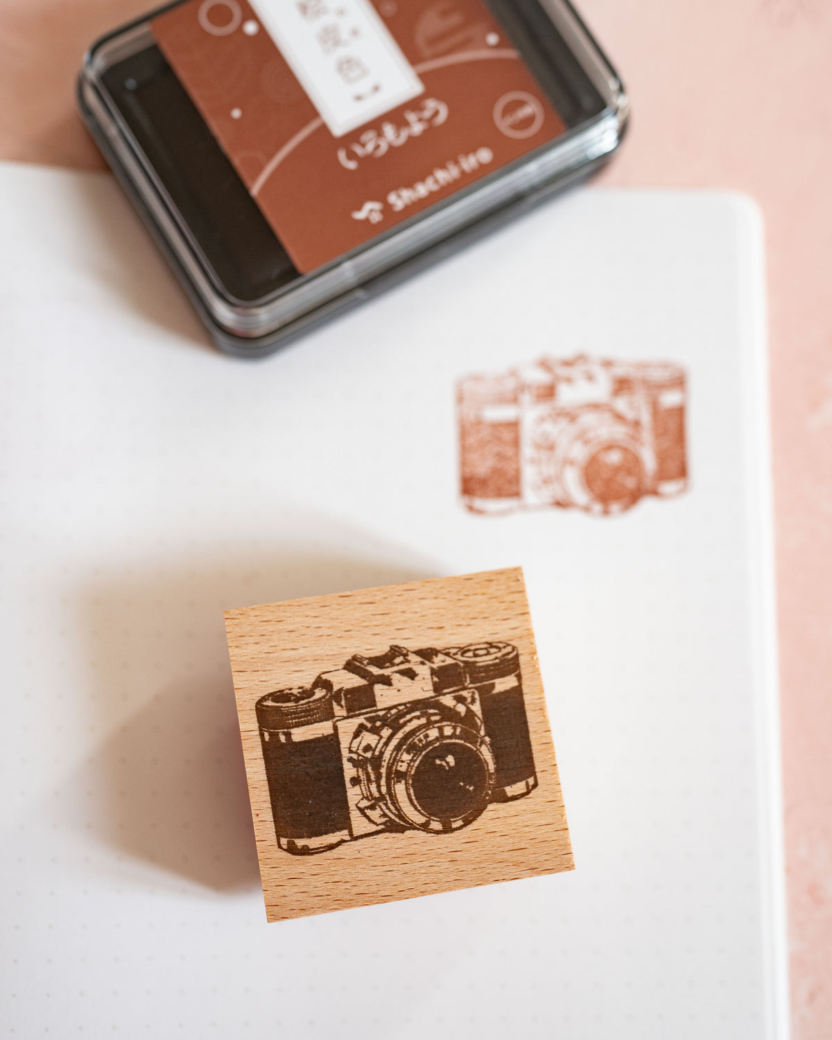 Tampon en Bois Appareil Photo Vintage