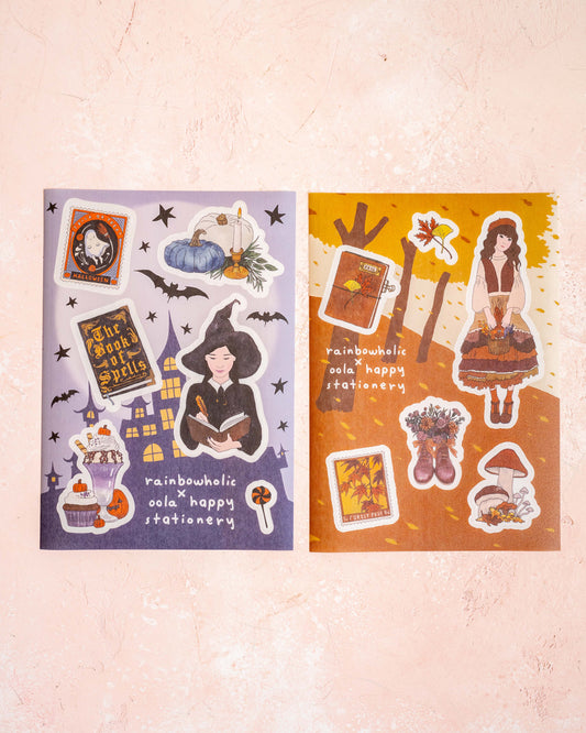 2 Planches de Stickers Automne & Halloween – Rainbowholic × Oola Happy Stationery