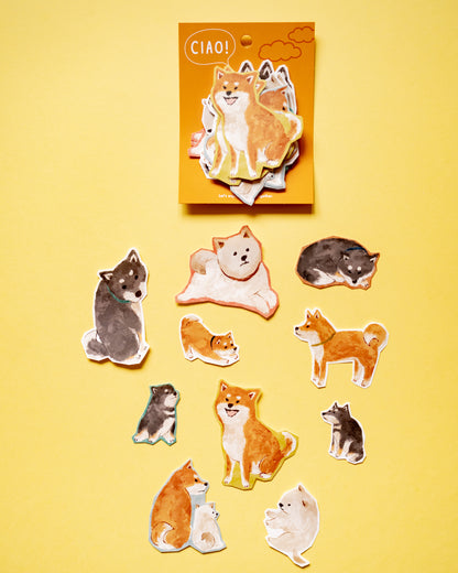 Shiba Ciao Dog Stickers
