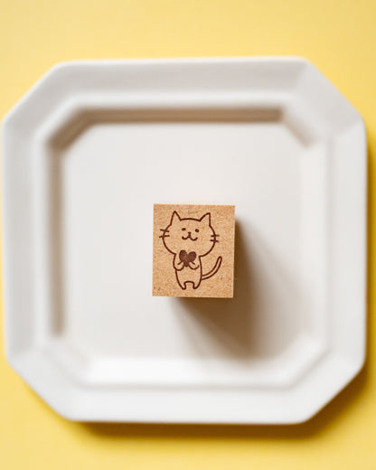 Akane Heart Cat Stamp