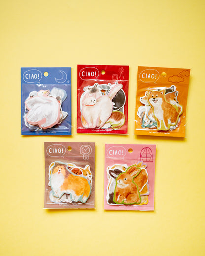 Shiba Ciao Dog Stickers