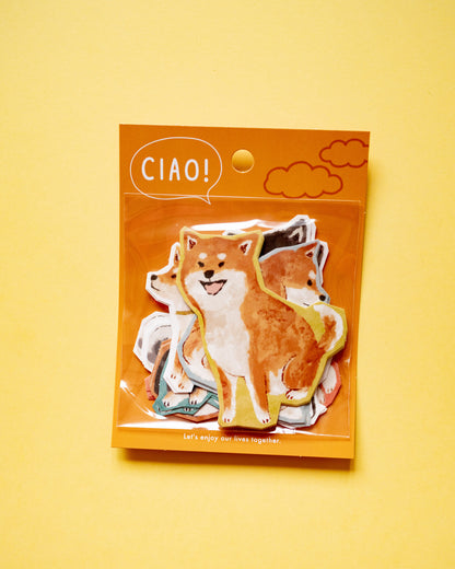 Shiba Ciao Dog Stickers