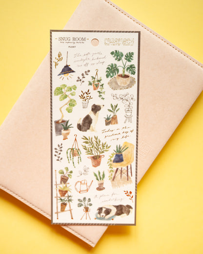 Stickers Chien et Plantes Snug Room
