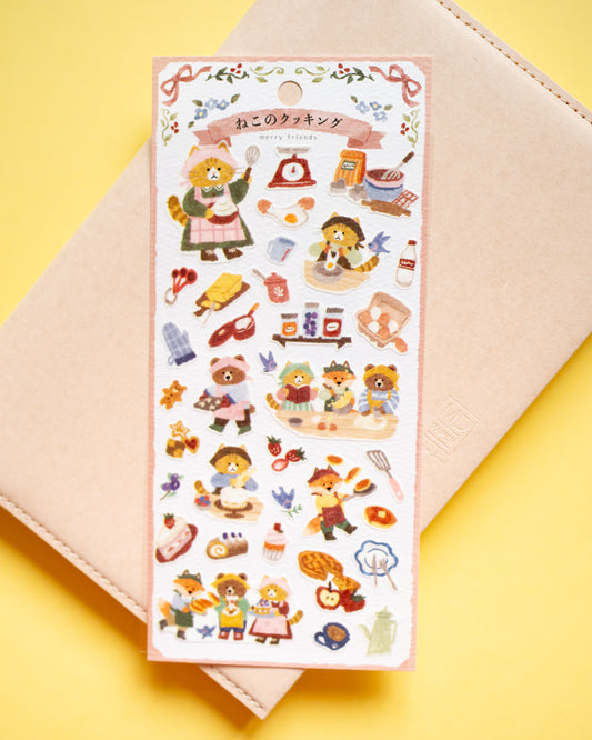 Stickers Chat et ses amis Cuisinent Merry Friends