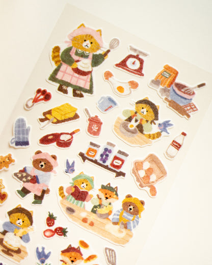 Stickers Chat et ses amis Cuisinent Merry Friends