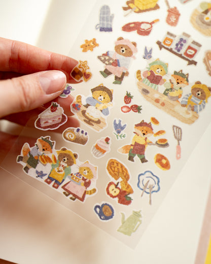 Stickers Chat et ses amis Cuisinent Merry Friends
