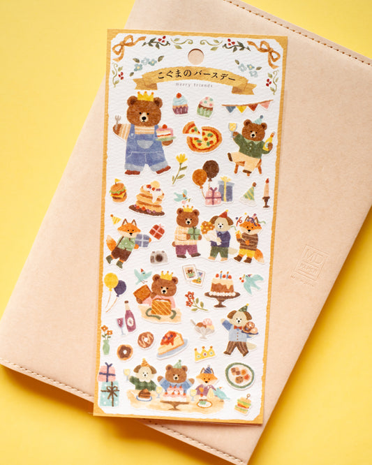 Stickers Ours et ses amis Anniversaire Merry Friends