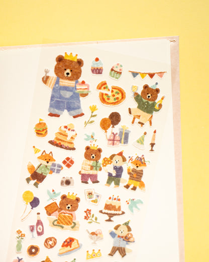 Stickers Ours et ses amis Anniversaire Merry Friends