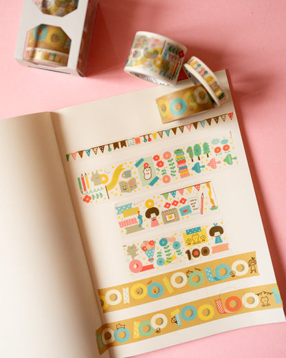 Set of 3 rolls of Mizutama Masking Tape