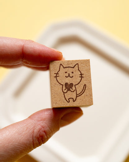 Akane Heart Cat Stamp