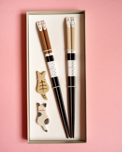 Cat Chopsticks and Chopstick Rest Set