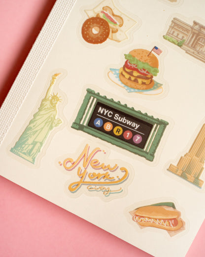 City Walk New York Stickers - Clear Seal BGM